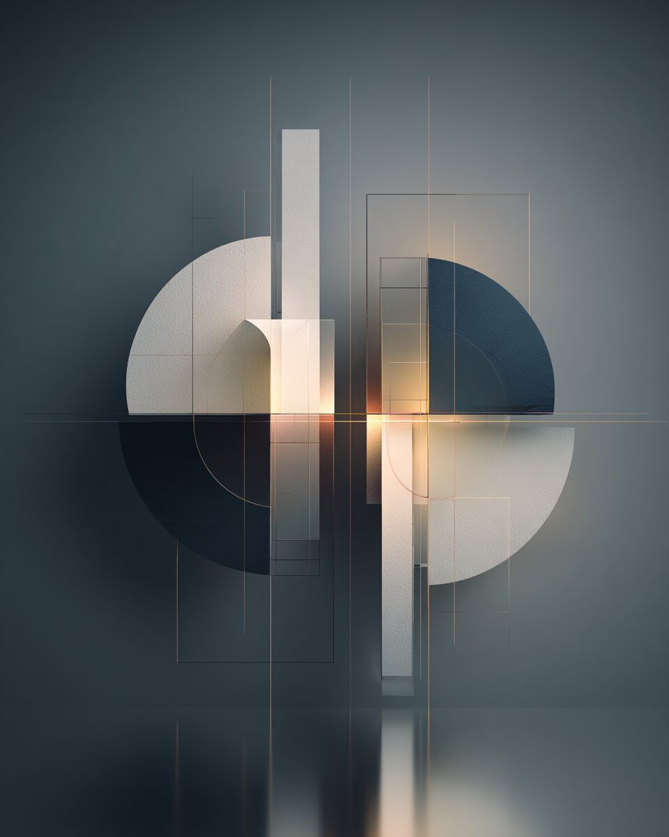 Two architectural forms aligning, representing the Clean Contracts UK service of matching UK commercial cleaning buyers with vetted operators.