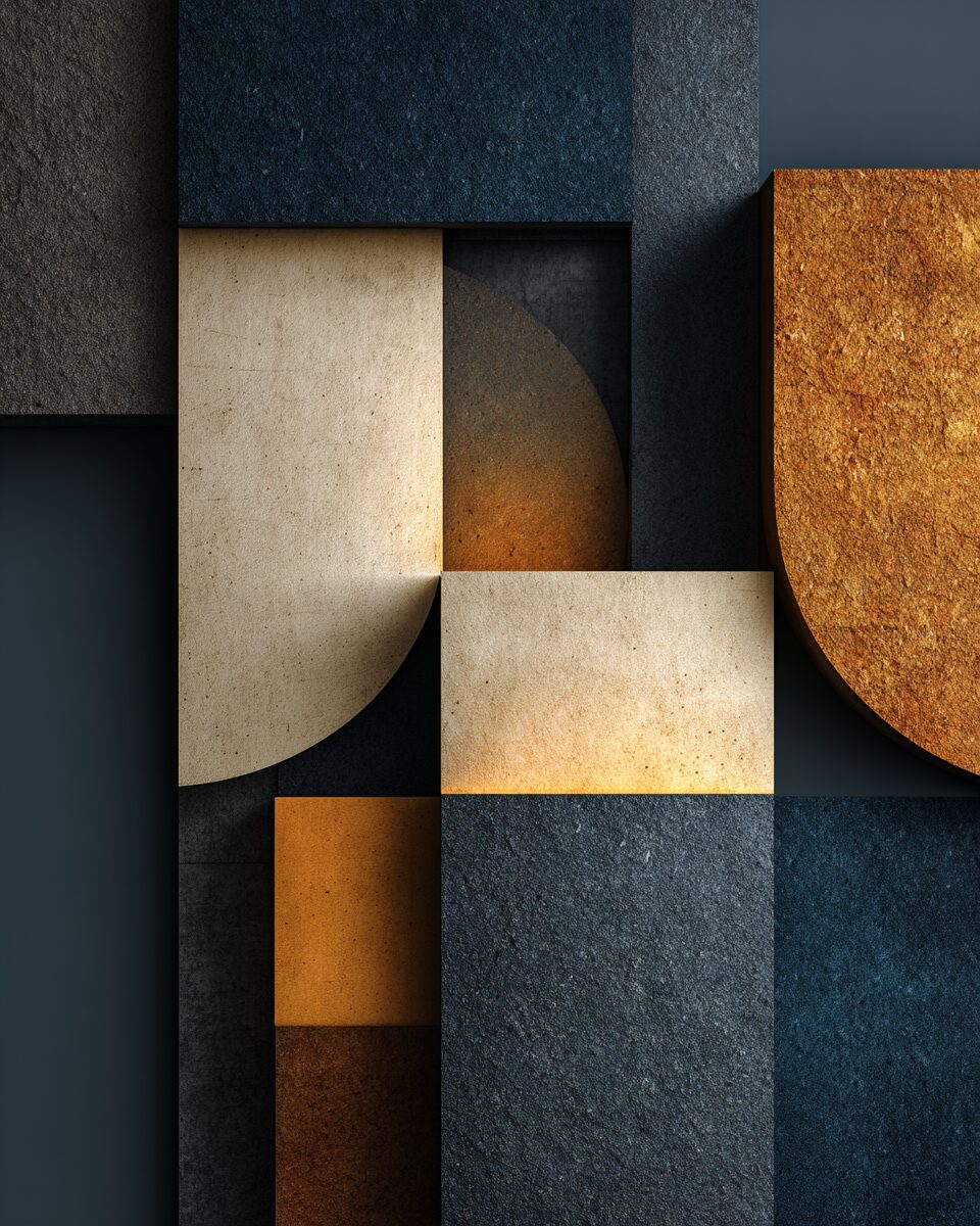 Sculptural composition with one element offset, representing a Tier 2 commercial cleaning contract with minor issues to address.